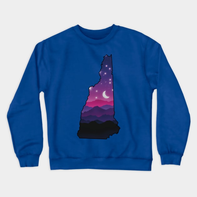 New Hampshire mountains at night Crewneck Sweatshirt by LM Designs by DS